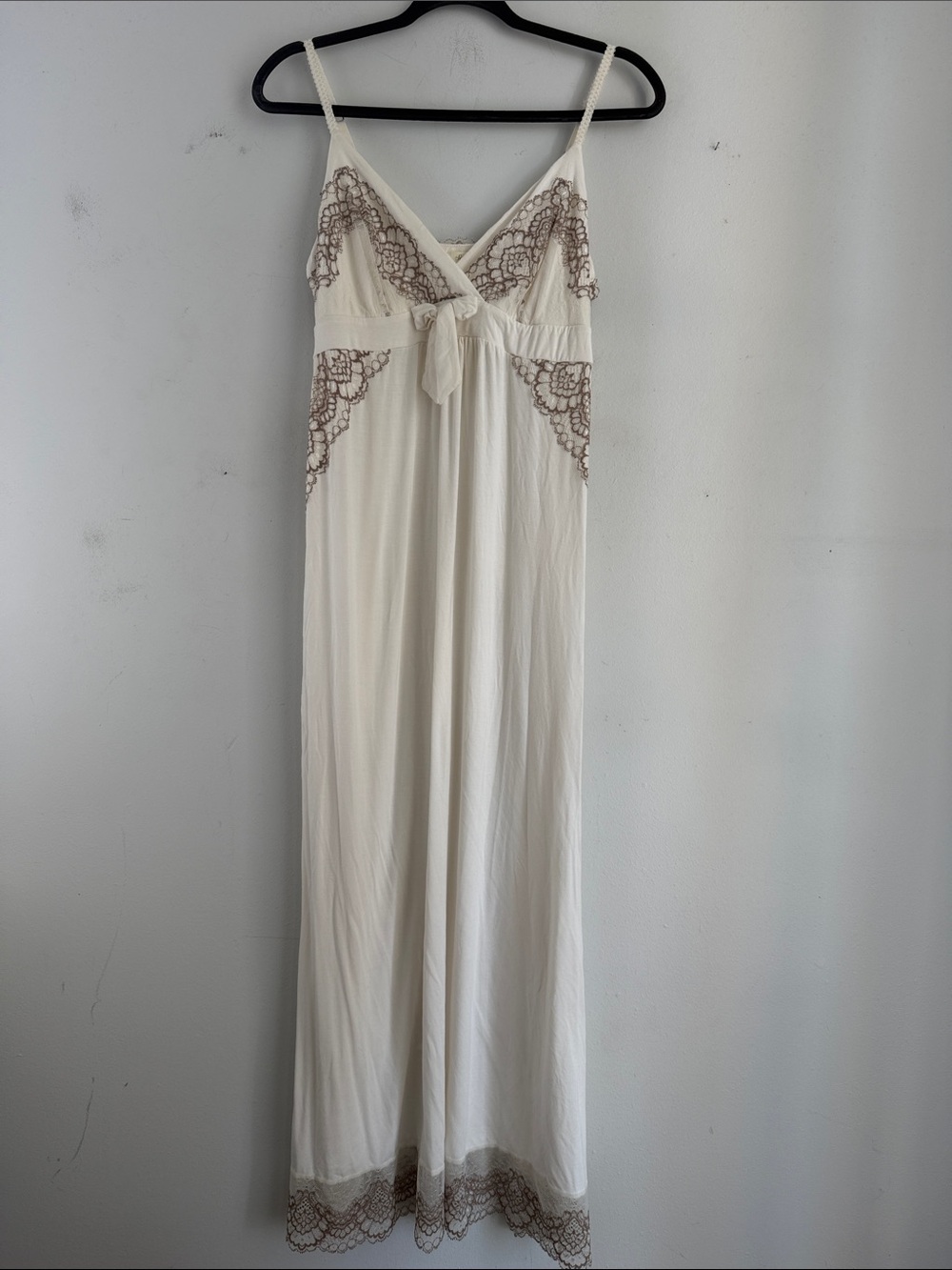 Soma super soft lace detail triable top maxi long nightgown sz L